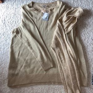 Gold Sweater with Scarf